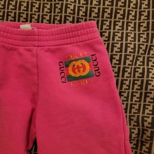 Gucci sweatpants made in italy pink with logo